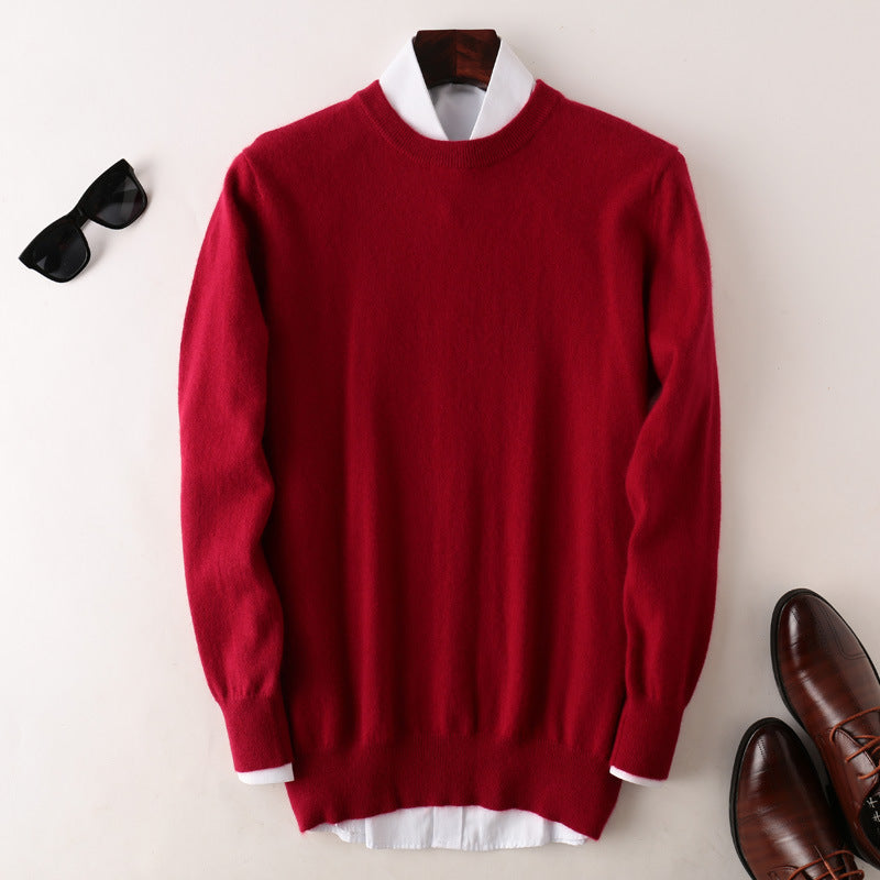 Pure Wool Sweater Round Neck All-matching Casual Knitted Bottoming Shirt