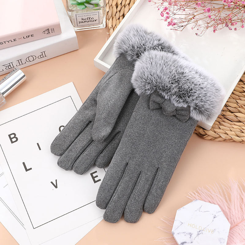 Women's Outdoor Cycling Thickened Warm Gloves