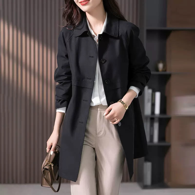 Women's Trench Coat Mid-length Fashionable Elegant Top Coat Overcoat