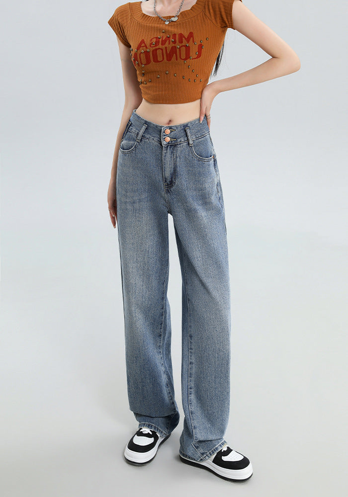 Fashion Personality Wide Leg Jeans For Women