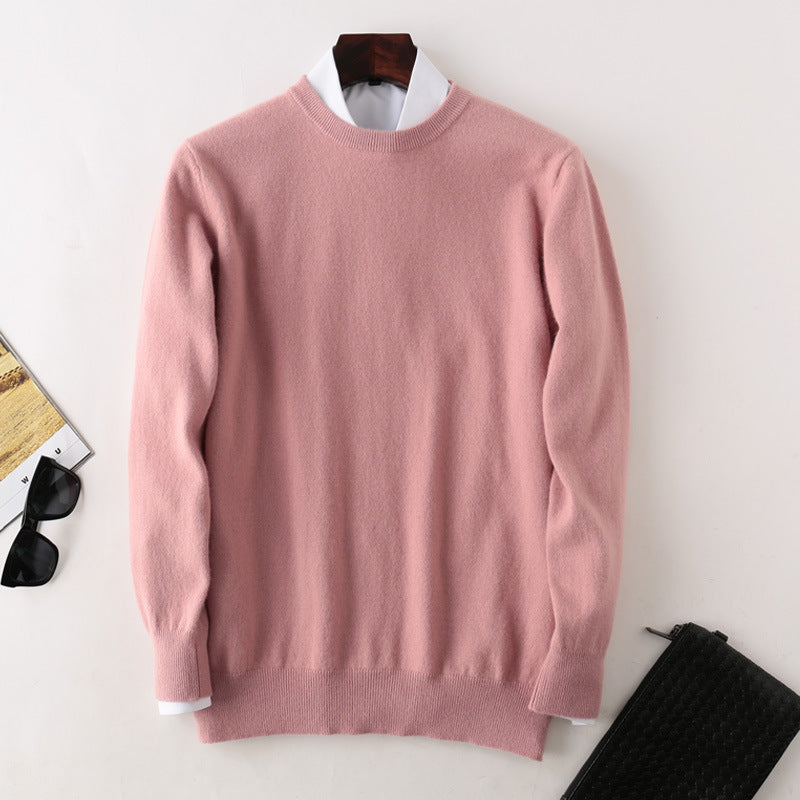 Pure Wool Sweater Round Neck All-matching Casual Knitted Bottoming Shirt