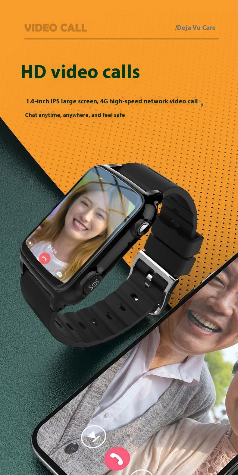 Elderly 4G All Netcom Smart Positioning Anti-Lost Watch