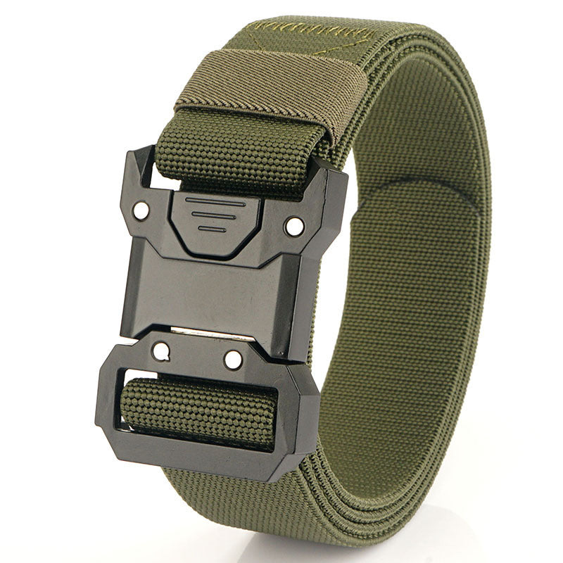 New Quick Release Tactical Release Buckle Braided Elastic Belt Men