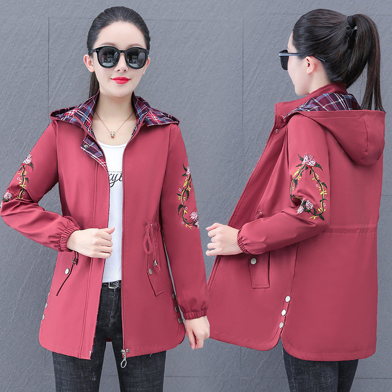 Women's Mid-length Hooded Detachable Trench Coat