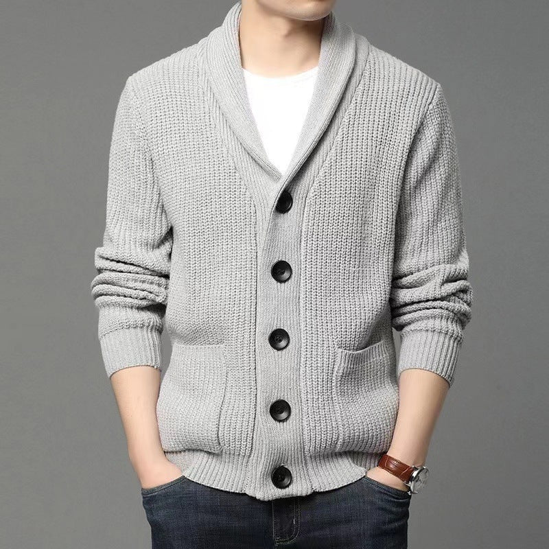 Men's Classic Lapel Cardigan Casual Sweater