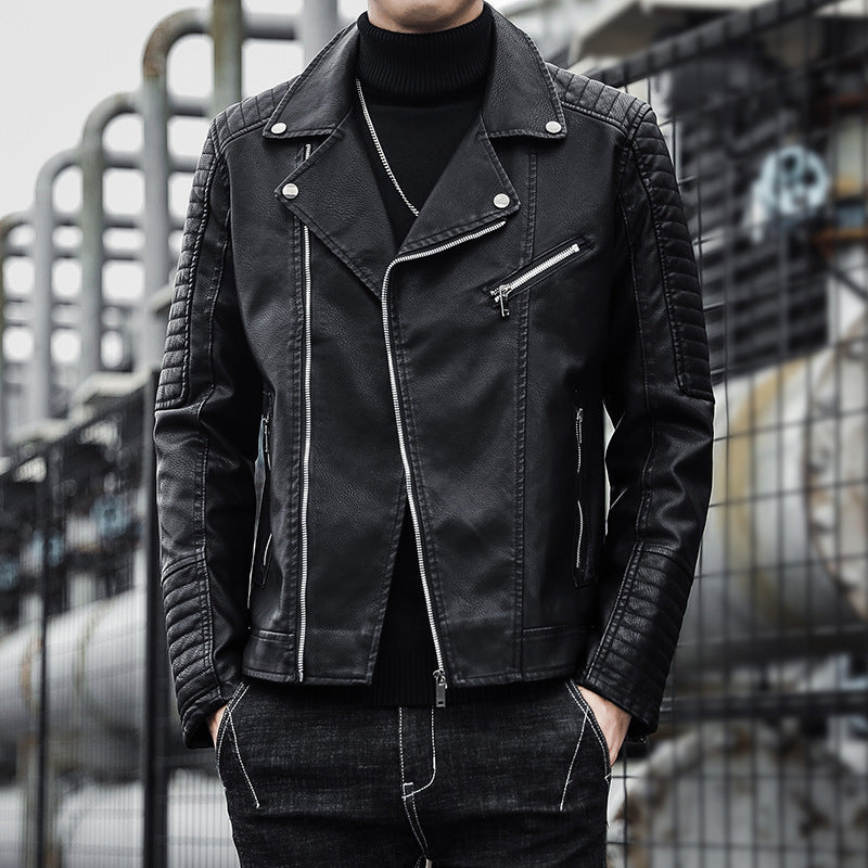 Spring And Autumn Leather Clothes Men's Motorcycle Jacket