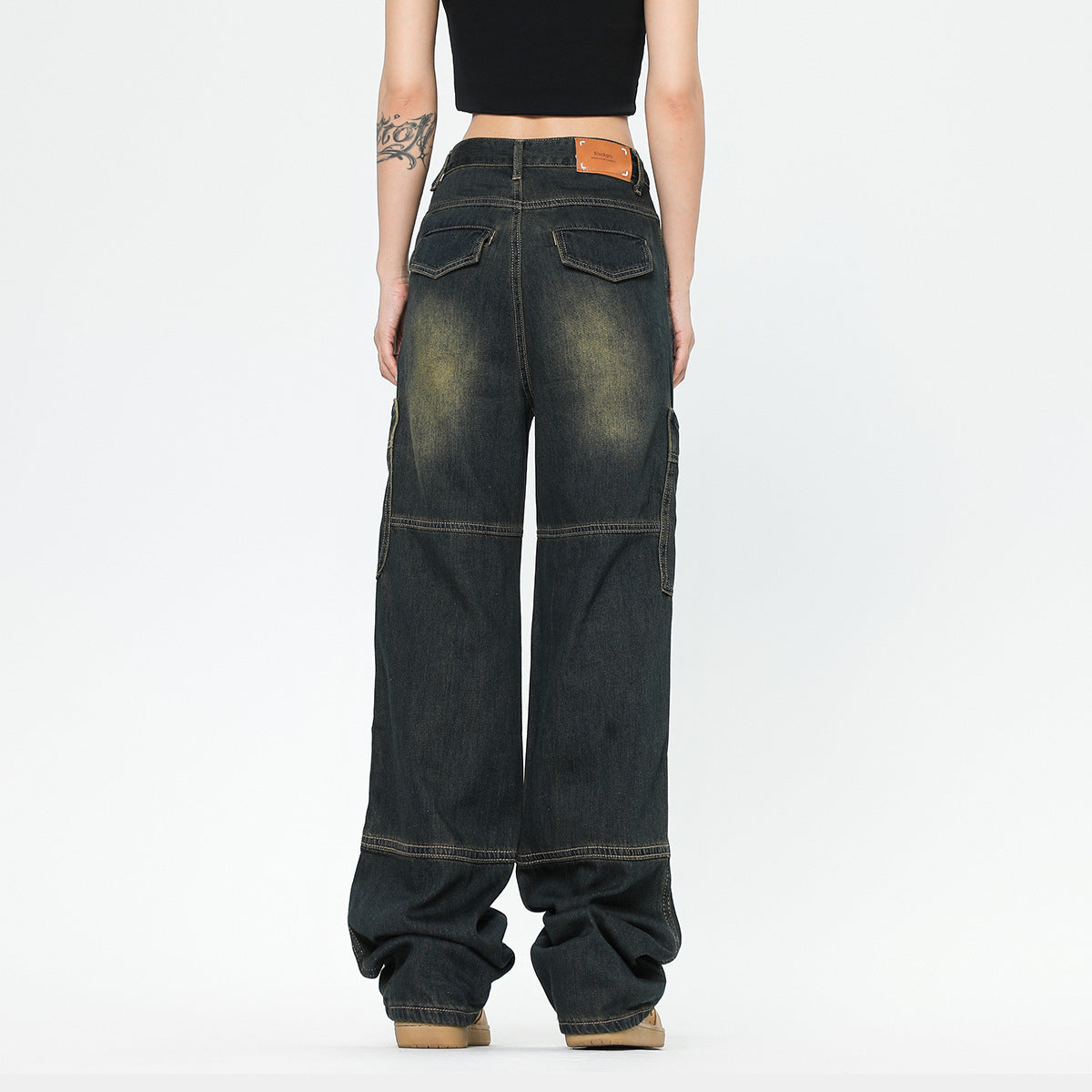 American Retro Jeans Fashion Brand Wide Leg Jeans