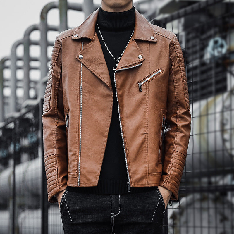 Spring And Autumn Leather Clothes Men's Motorcycle Jacket