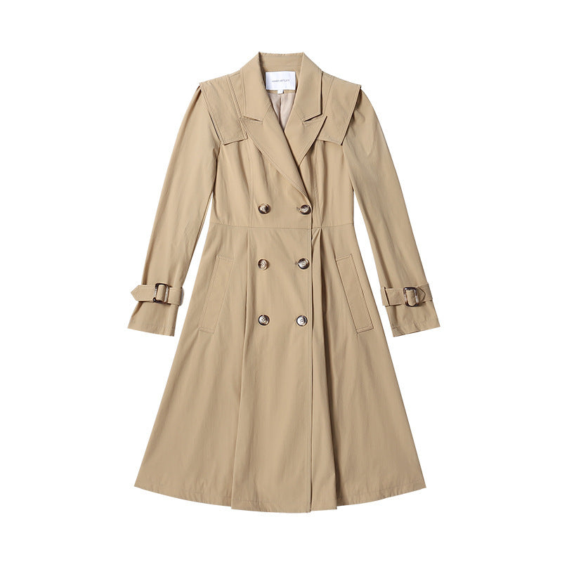 Fashionable Cape-type Mid-length Top British Style Coat