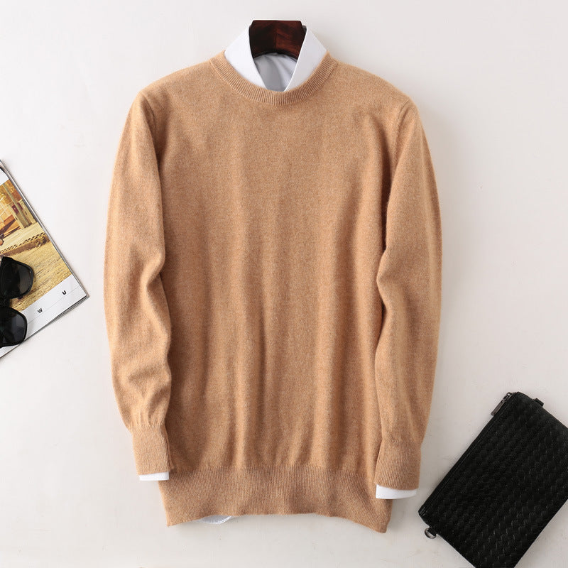 Pure Wool Sweater Round Neck All-matching Casual Knitted Bottoming Shirt