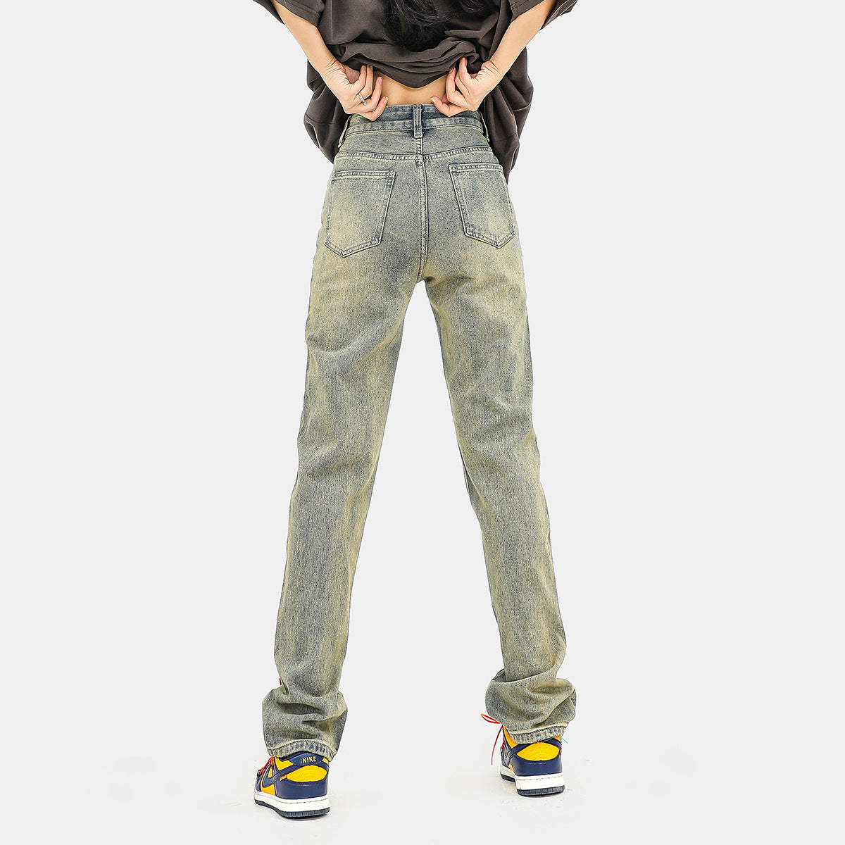 Retro Slim-fitting Fashion Brand Jeans Casual Straight-leg Jeans For Men