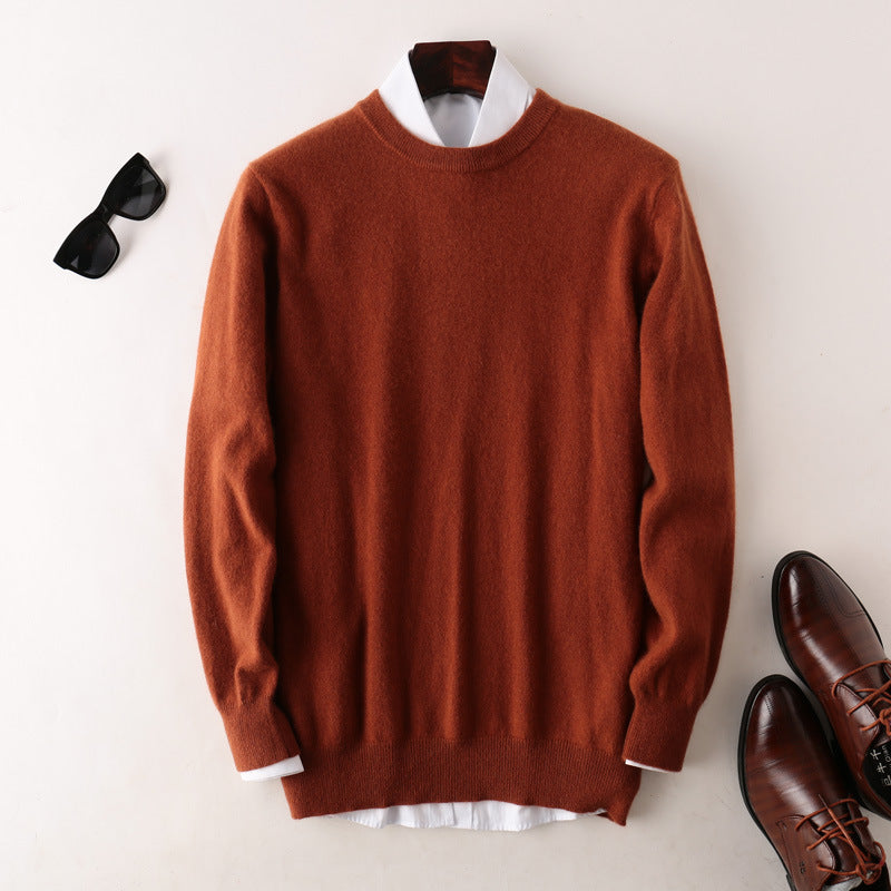 Pure Wool Sweater Round Neck All-matching Casual Knitted Bottoming Shirt