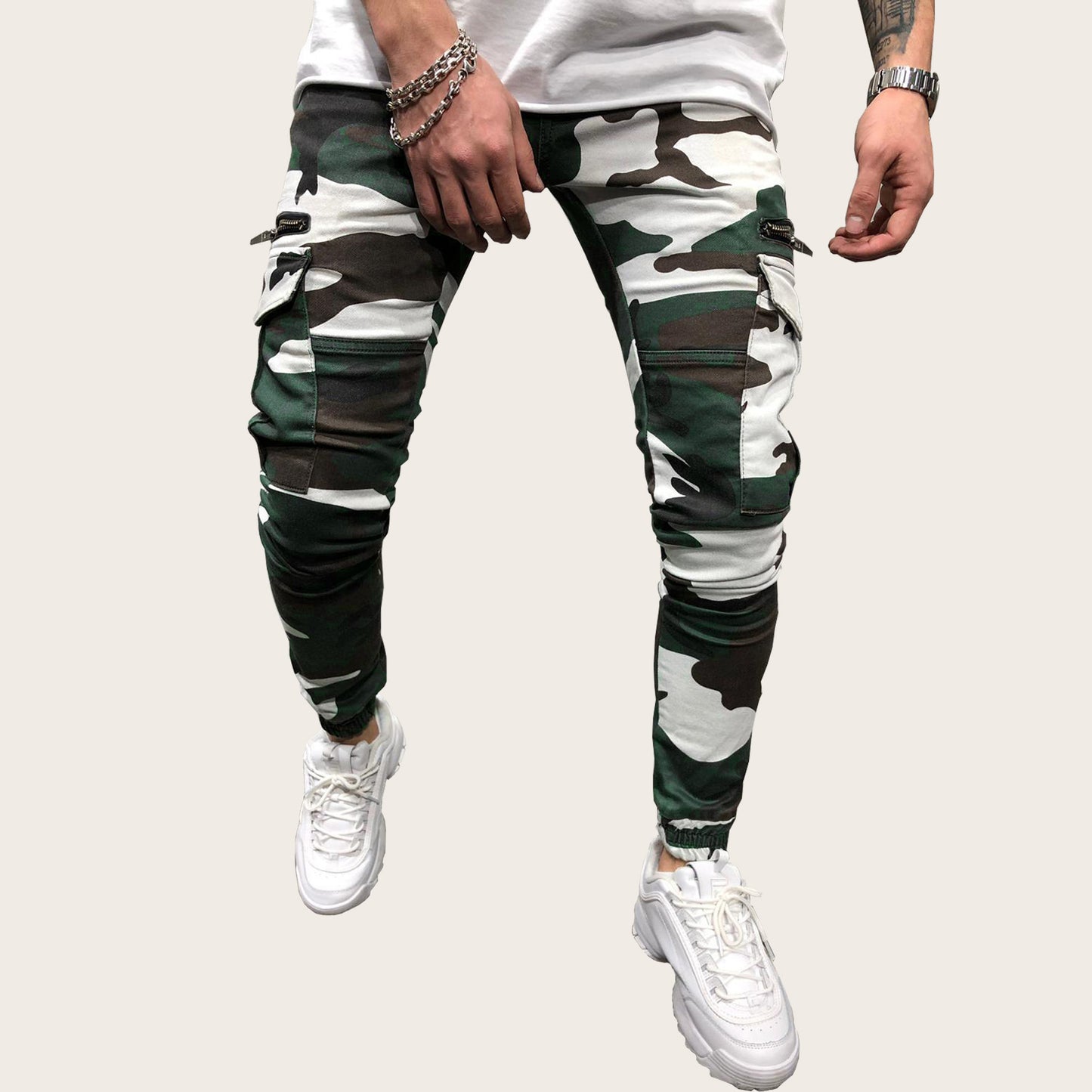 Men's Zipper Camouflage Cargo Pants