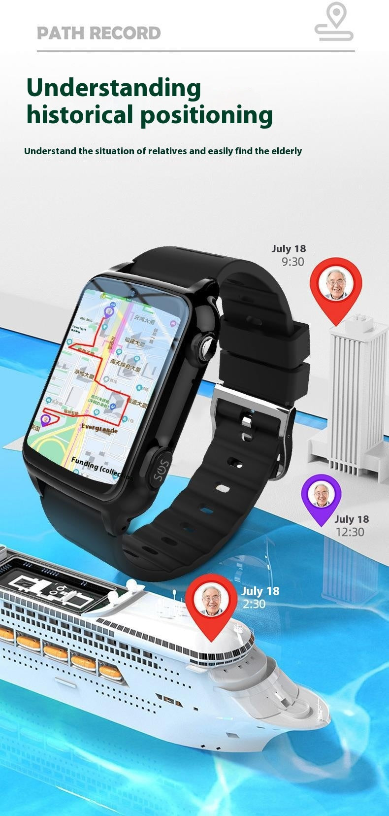 Elderly 4G All Netcom Smart Positioning Anti-Lost Watch