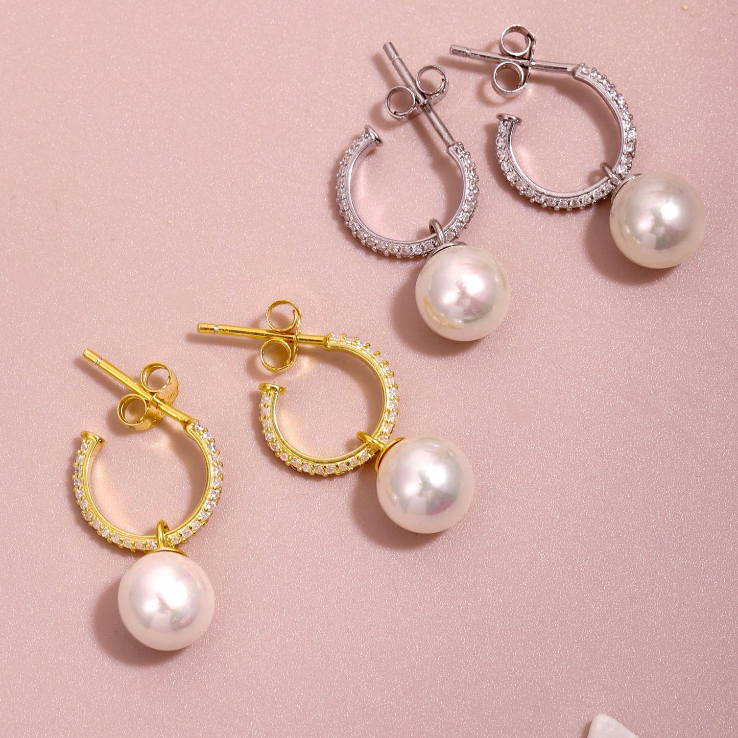 Korean Style Ins Sterling Silver Special Interest Light Luxury Pearl Earrings