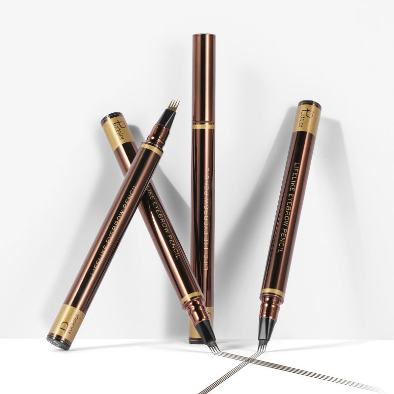 Liquid Four-fork Eyebrow Pencil Waterproof Not Smudge