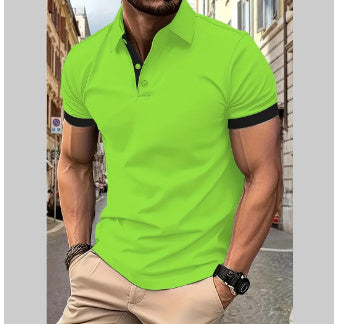 Men's Short Sleeve Business Shirt Summer Casual Polo Shirts