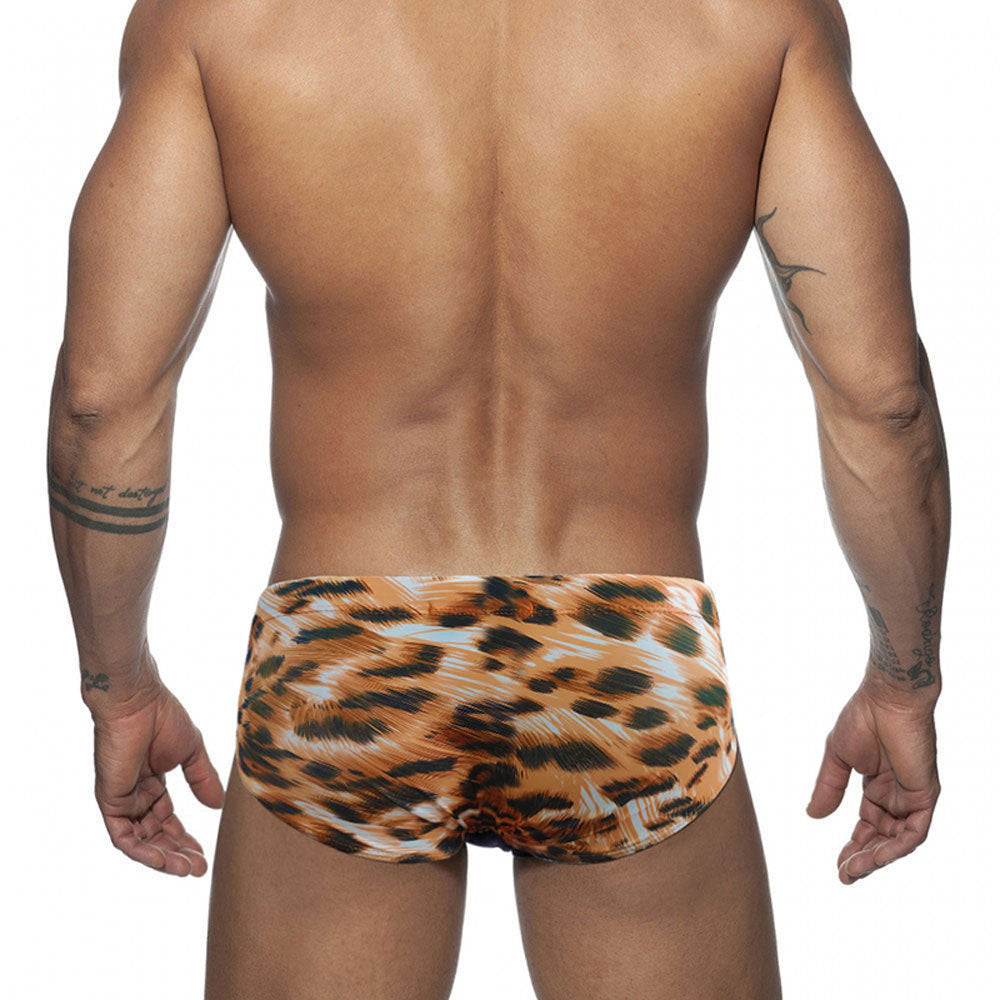 Tiger Pattern Men's Low Waist Printing Swim Briefs