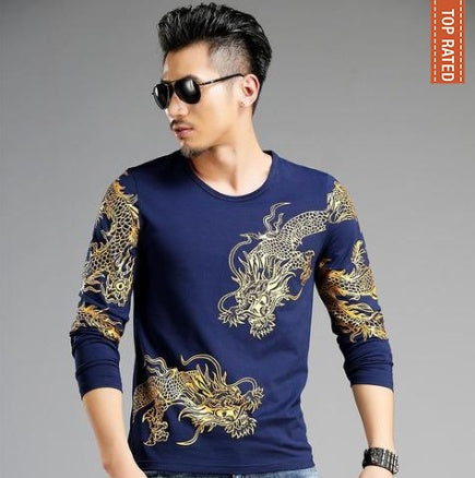 Bronzing 3D Dragon Tee Long Sleeved