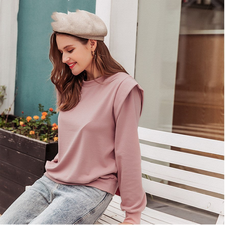 Patchwork casual loose round neck pullover sweater