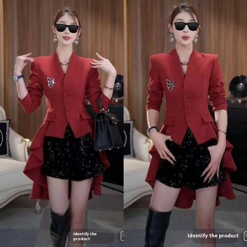 Women's Irregular Suit Jacket Slim Fit