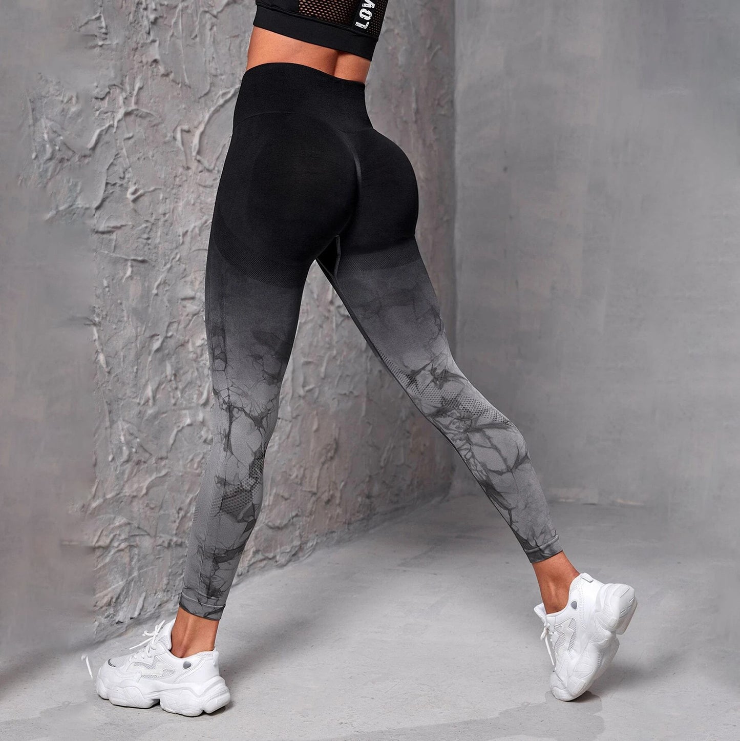 Gradient Tie-dye Tight Yoga Trousers For Women