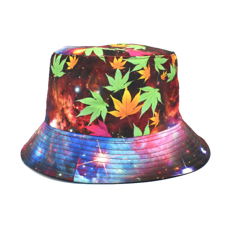 Printed Bucket Hat Women's Outdoor Sunshade Double-sided Hat