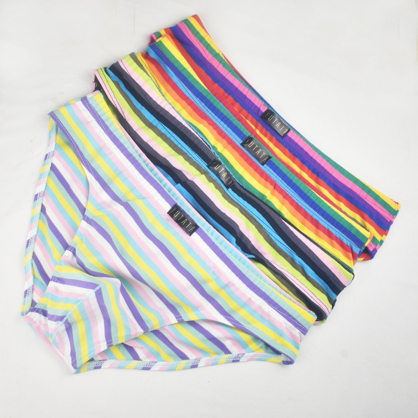 Colorful Stripes Fashion Breathable Men's Briefs