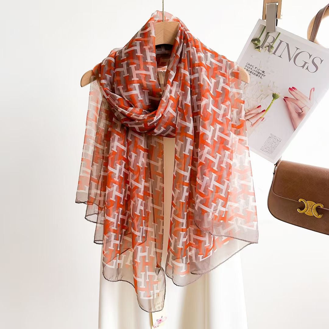 Women's Fashionable All-match Long Printed Anti-DDoS Scarf