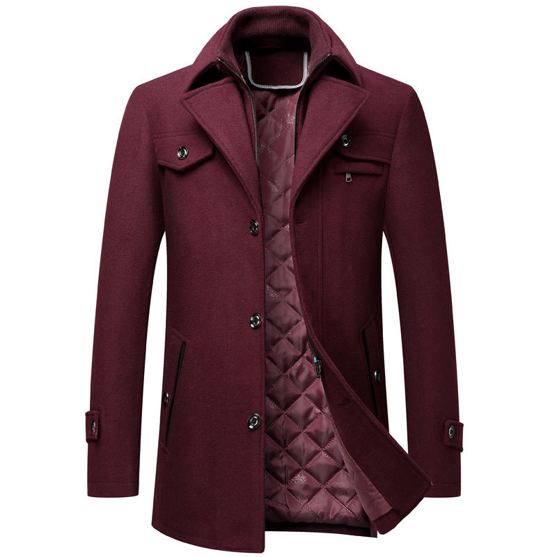 Men's Wool Woolen Thickened Overcoat Jacket