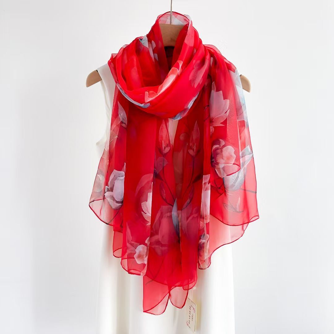 Women's Fashionable All-match Long Printed Anti-DDoS Scarf