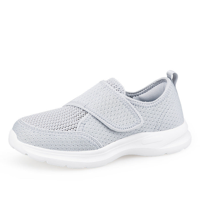 Widened Elderly Walking Shoes Summer Fly Woven Mesh