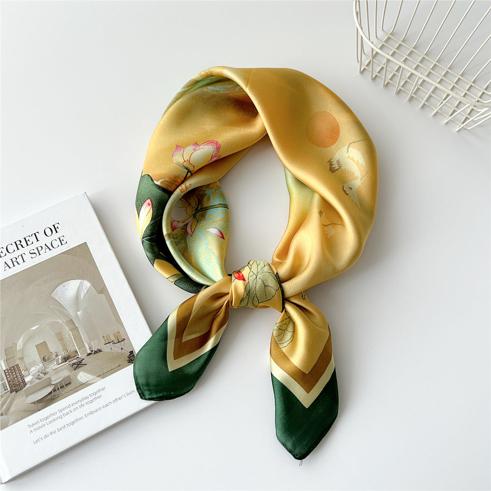 70 Small Square Towel Silk Scarf Women's Spring And Autumn Versatile Small Scarf Professional Scarf Fashion Decorative Scarf Hair Band Tied-up Hair Hair Tie