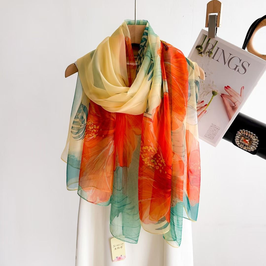 Women's Fashionable All-match Long Printed Anti-DDoS Scarf