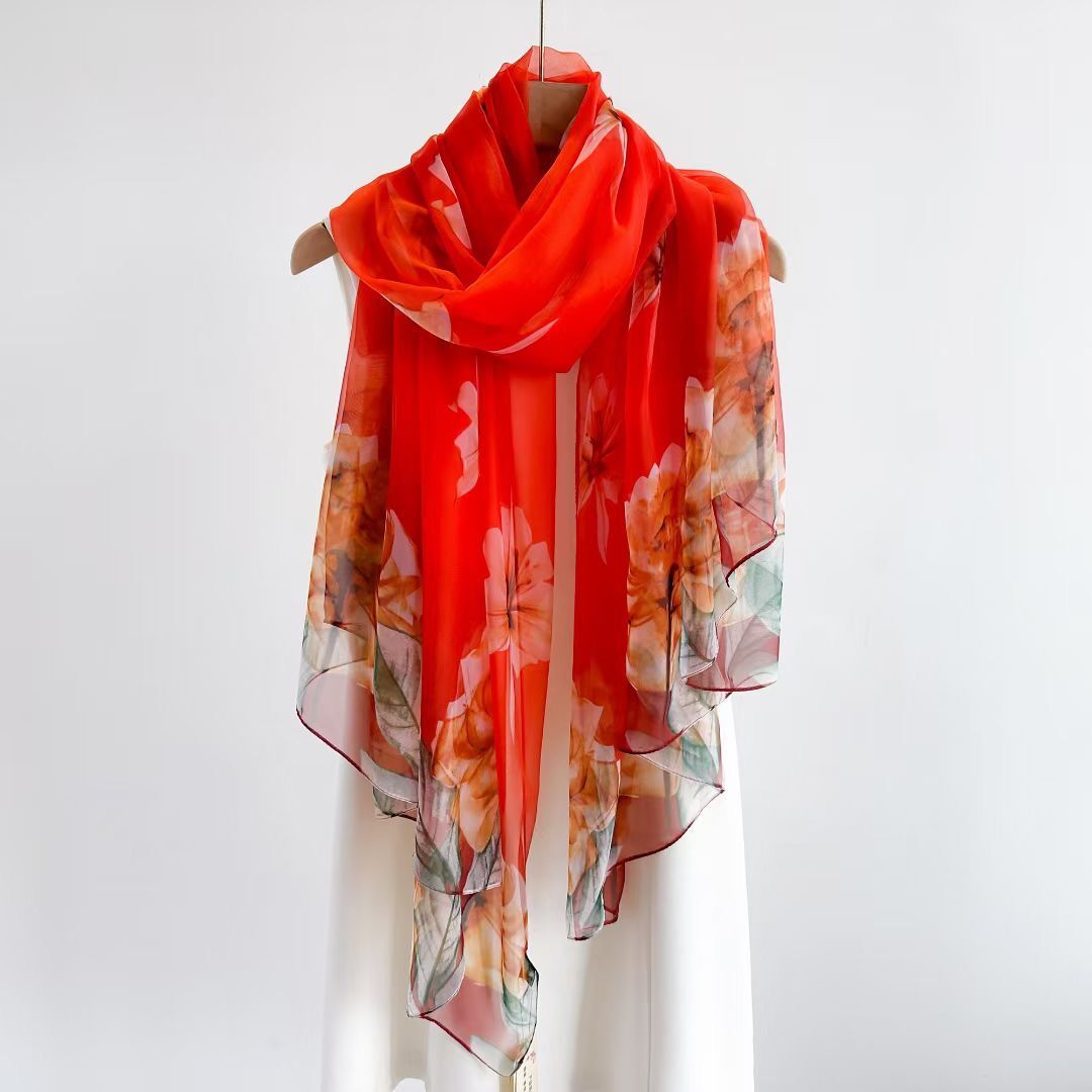 Women's Fashionable All-match Long Printed Anti-DDoS Scarf