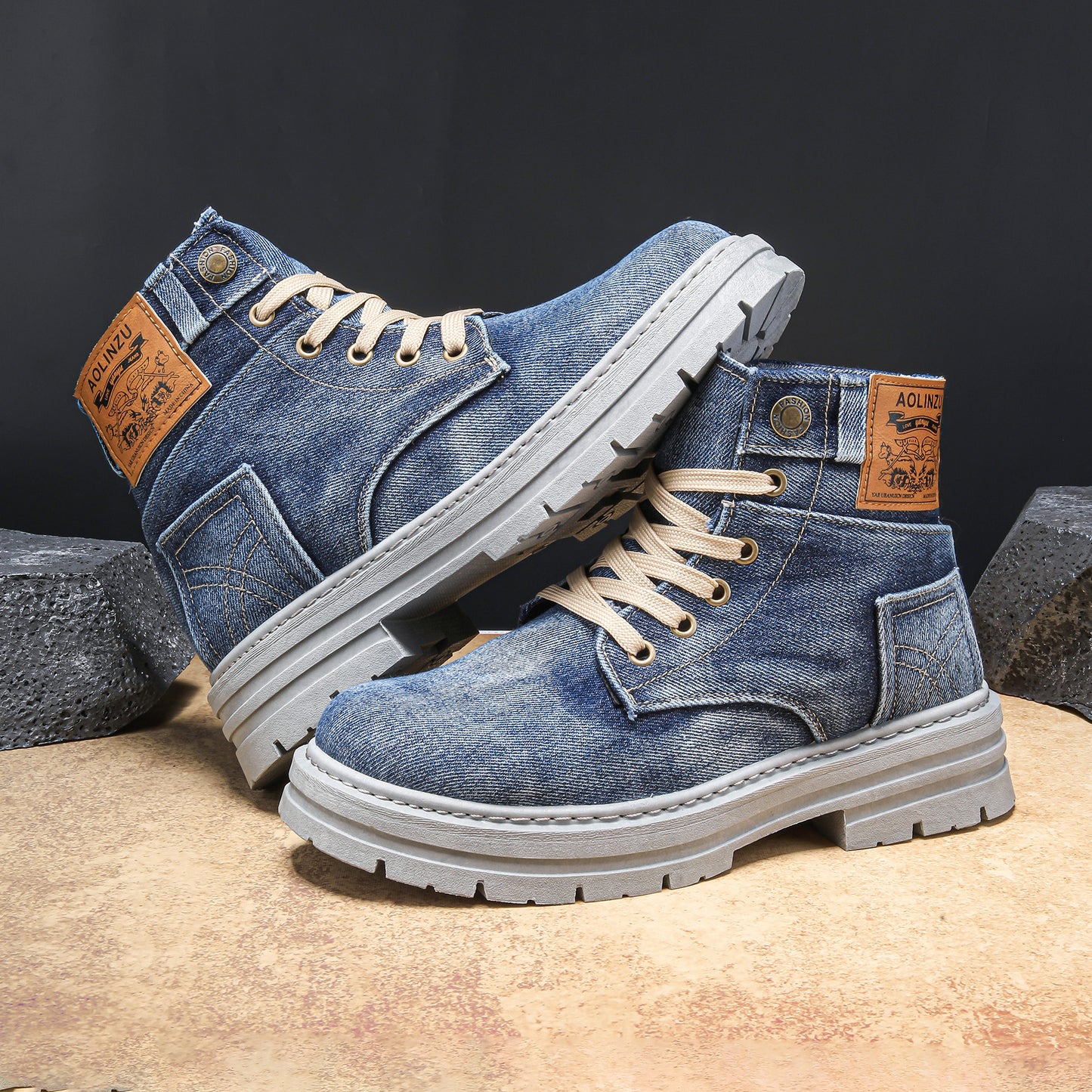 High-top Board Shoe Denim Casual