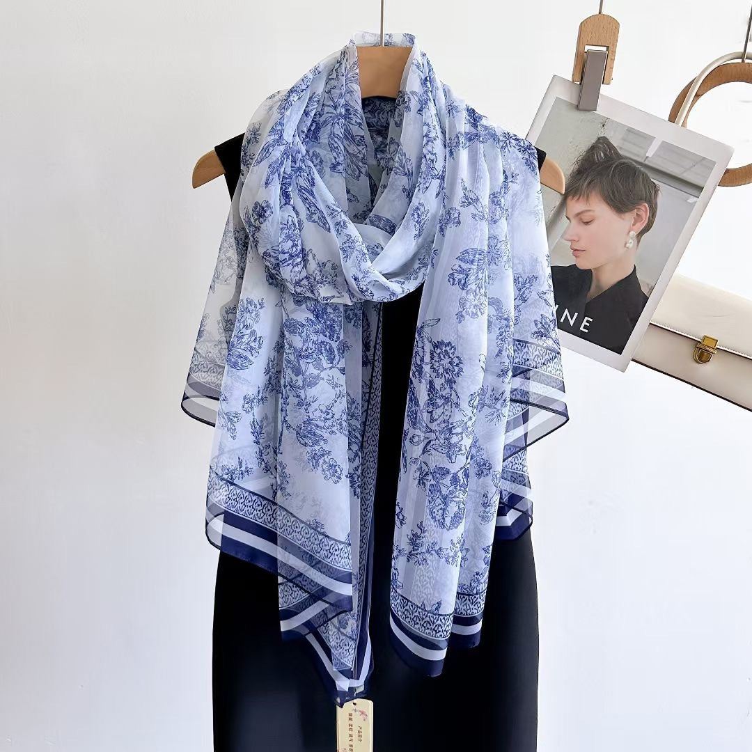 Women's Fashionable All-match Long Printed Anti-DDoS Scarf