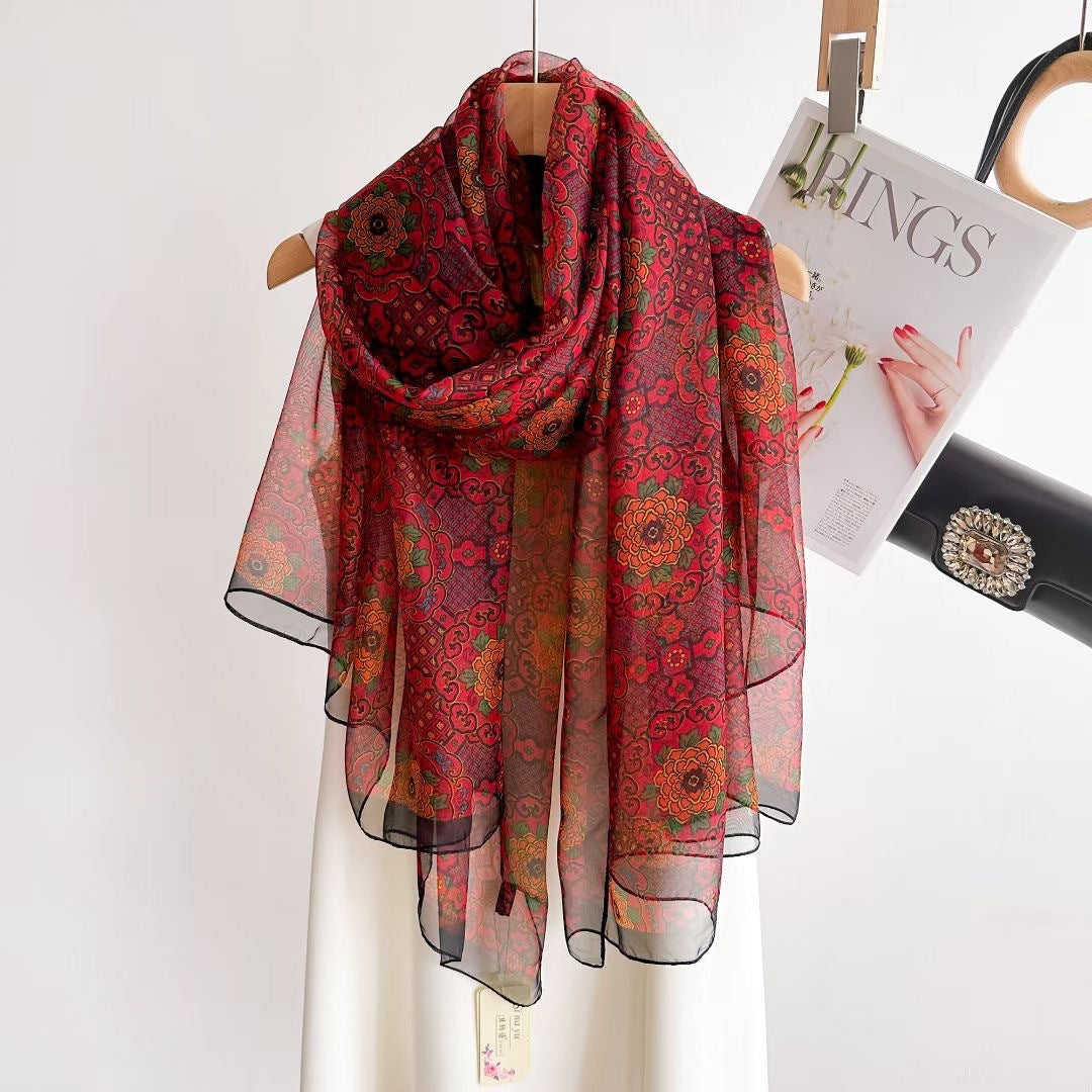 Women's Fashionable All-match Long Printed Anti-DDoS Scarf