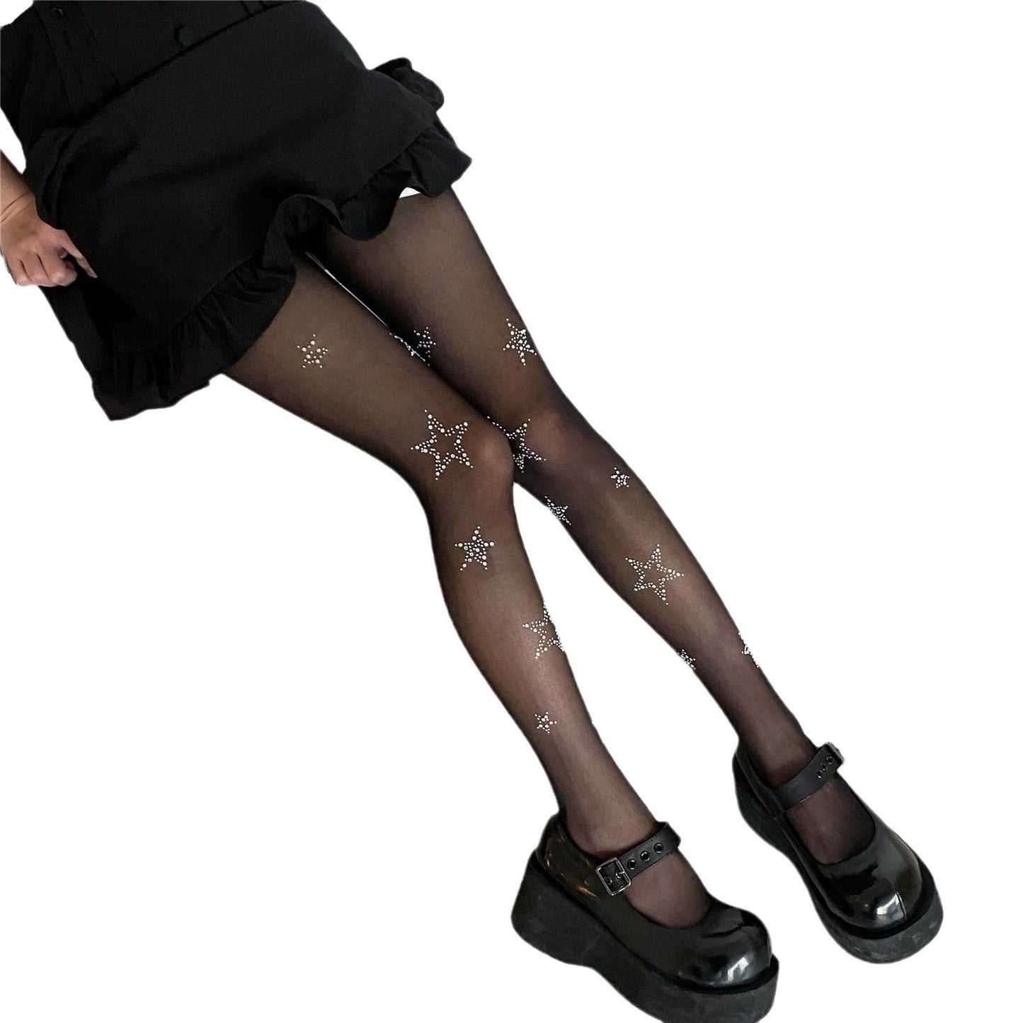 Women's Thin Black Slimming XINGX Printed Pantyhose