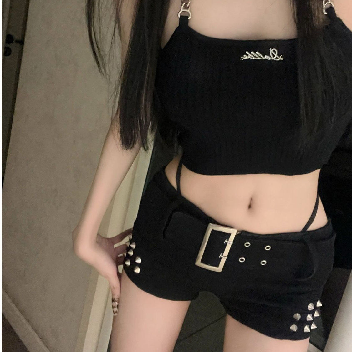 Niche Black Low Waist Hip Lifting Slimming Hot Girl Super Short Shorts