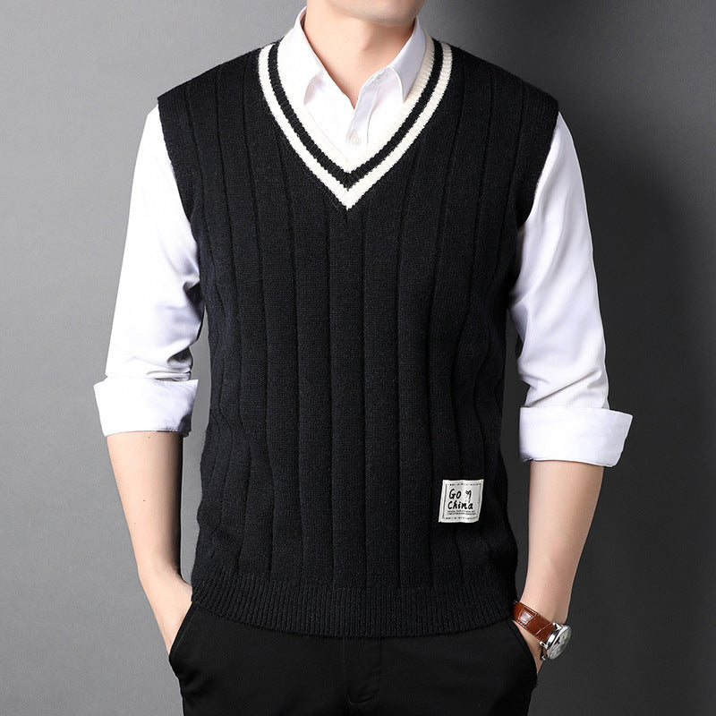 Vest Men's Sleeveless Thermal Sweater