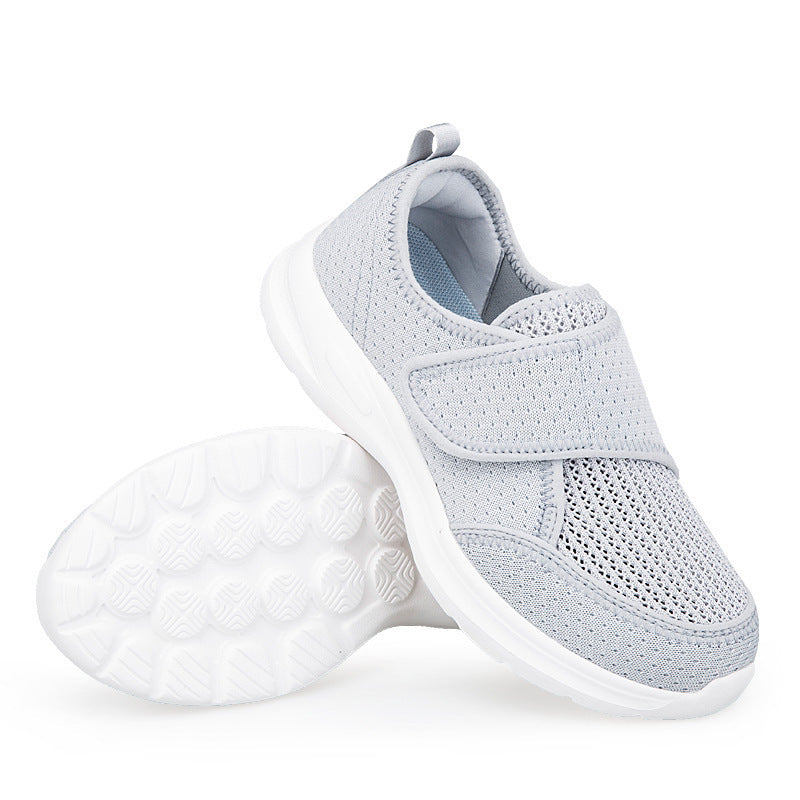 Widened Elderly Walking Shoes Summer Fly Woven Mesh