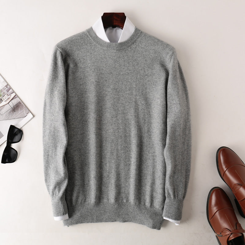 Pure Wool Sweater Round Neck All-matching Casual Knitted Bottoming Shirt