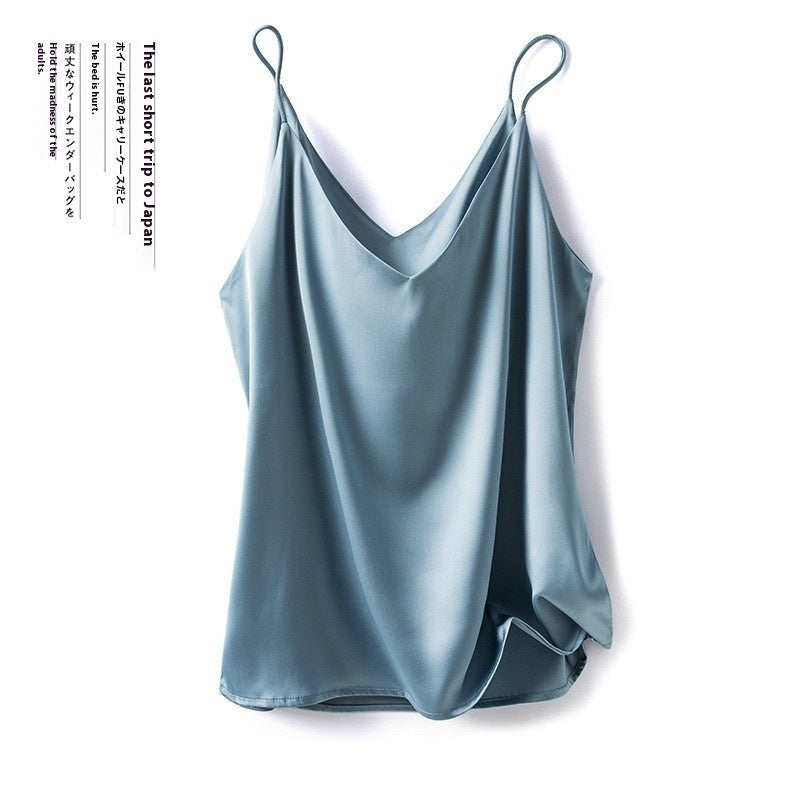 New Satin Pure Color All-matching Vest