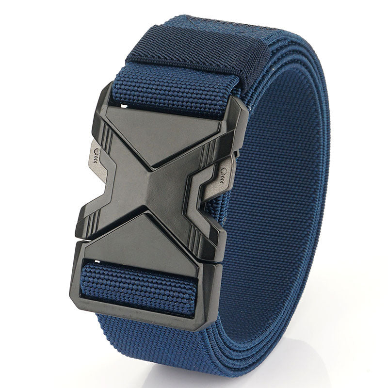 Fashion Commuter Casual Men's Belt Woven Elastic Minimalist Alloy Buckle