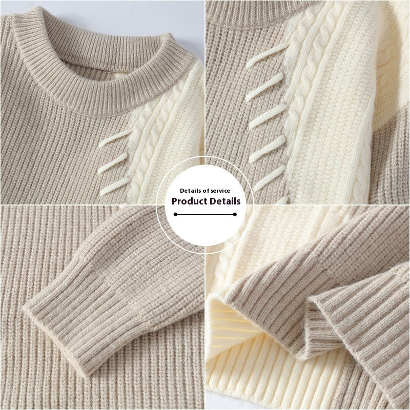 Matching Comfortable Loose Round Neck Sweater