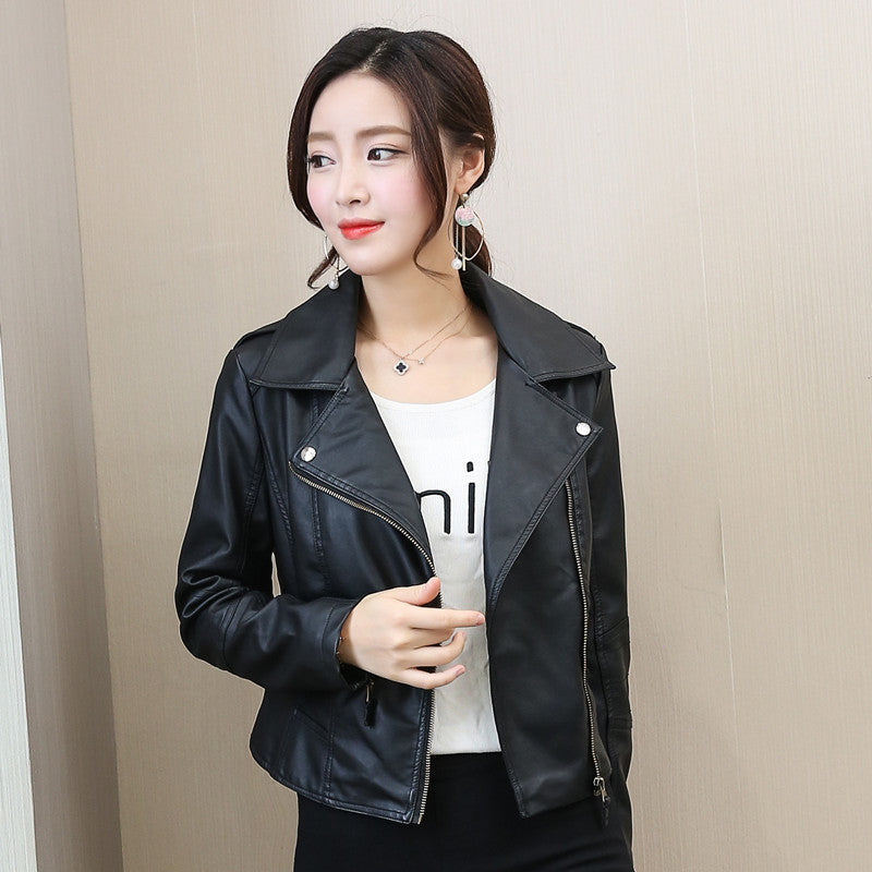 Women's Leather Coat Women's Short Korean Style