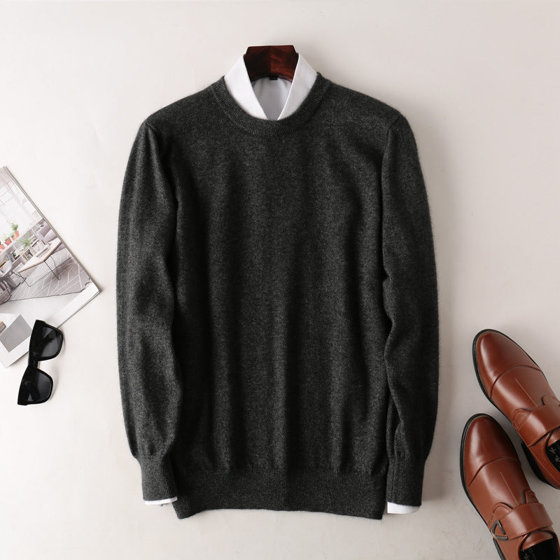 Pure Wool Sweater Round Neck All-matching Casual Knitted Bottoming Shirt