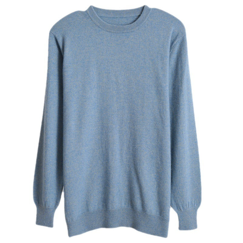 Pure Wool Sweater Round Neck All-matching Casual Knitted Bottoming Shirt