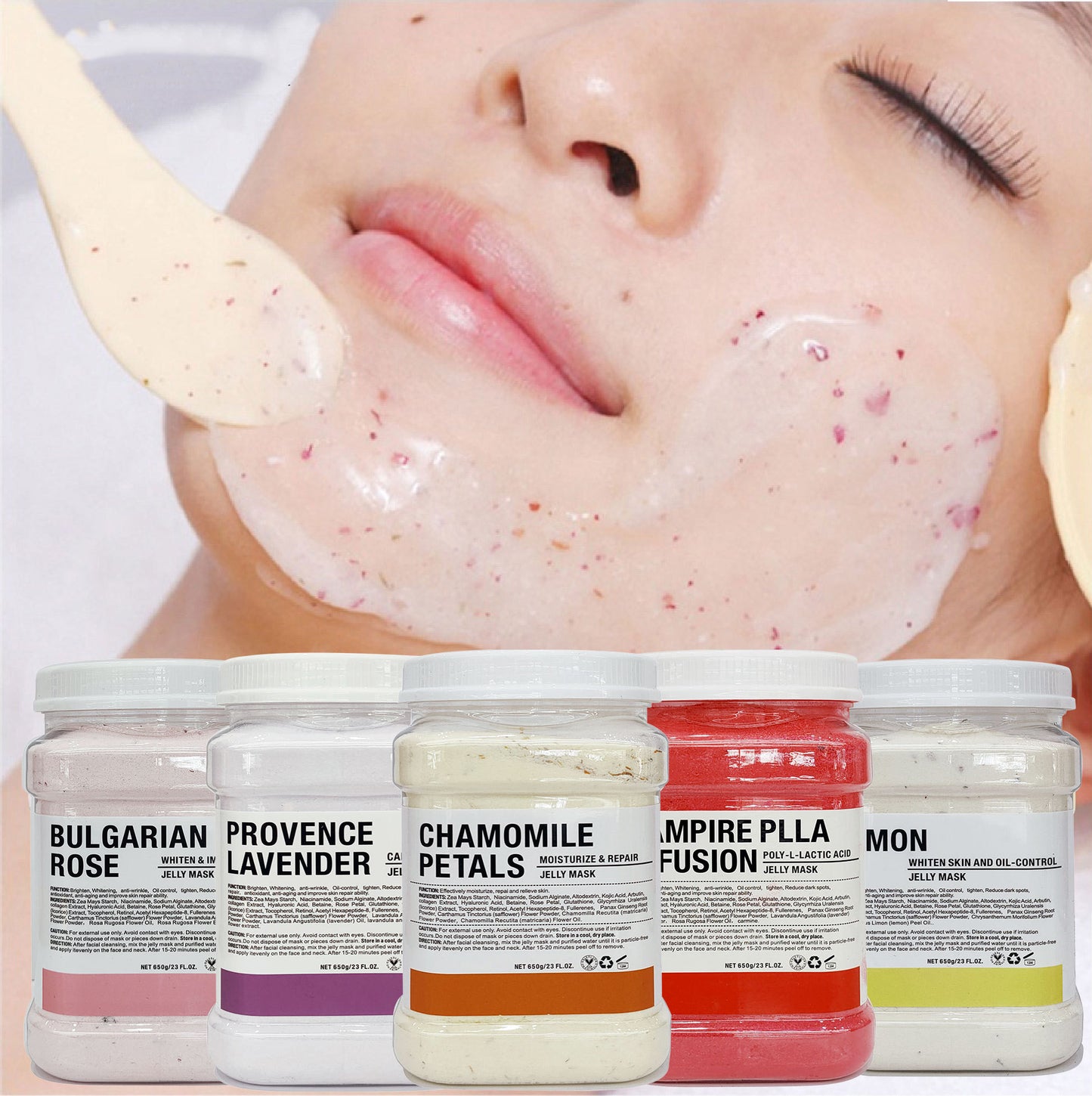 Anti Aging Water Brightening Flower Petal Crystal Jelly Facial Mask Powder